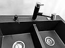 Кухонна мийка GRANITAN DUET BLACK чорна з білим вкрапленням *, фото 4