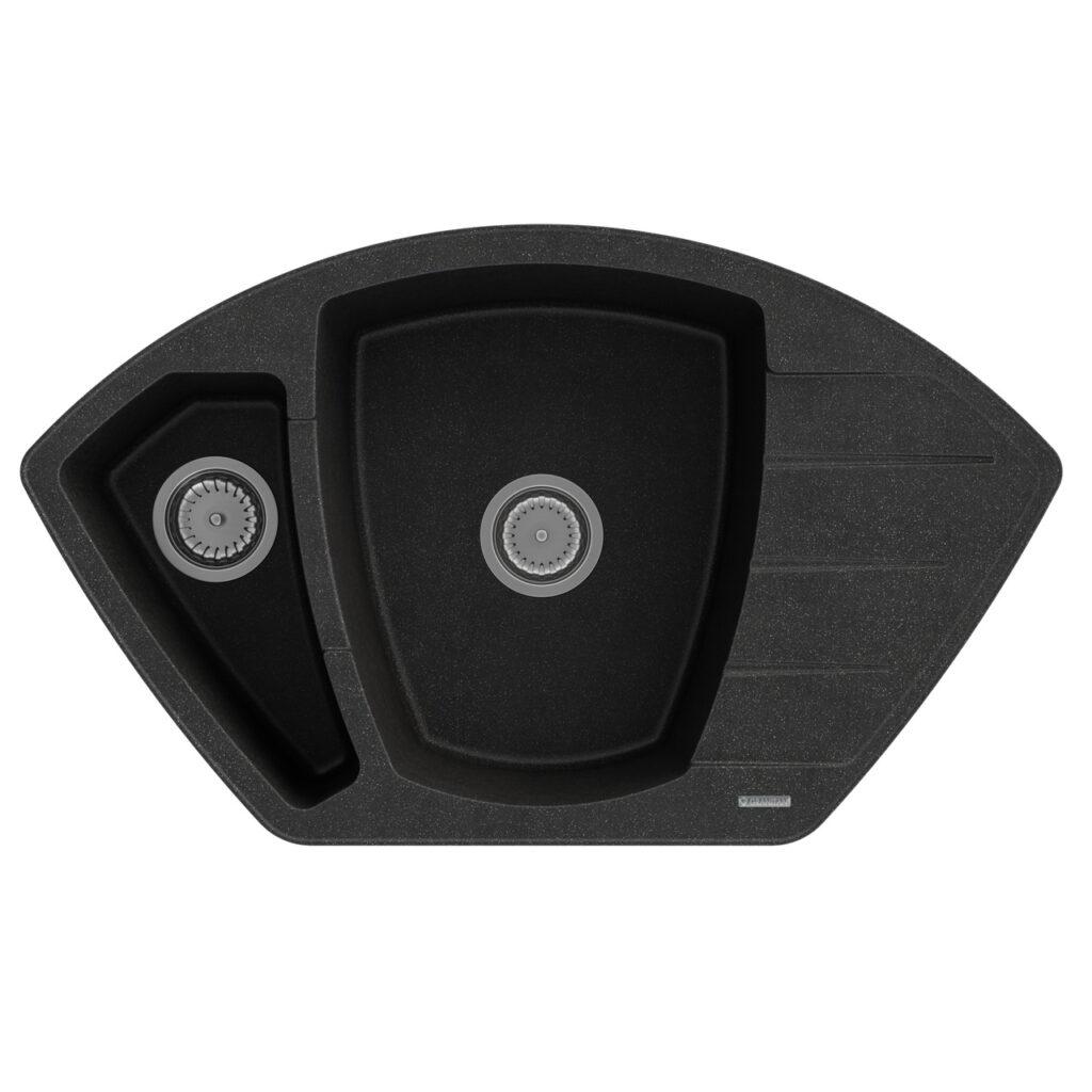 Кухонна мийка GRANITAN COMPACT BLACK чорна з вкрапленням *, фото 1