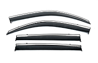 Дефлектори вікон Subaru Forester 2013-2018, комплект 4шт, з хром молдингом, Niken, bsrfs1323-w/s