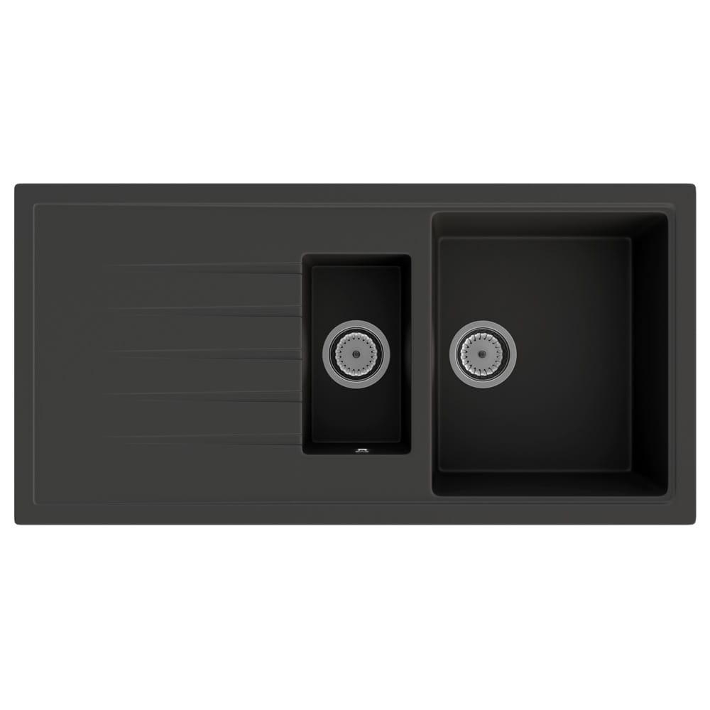 Кухонна мийка GRANITAN SOLARIS BLACK чорна з білим вкрапленням *, фото 1