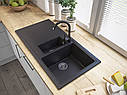 Кухонна мийка GRANITAN SOLARIS BLACK чорна з білим вкрапленням *, фото 2