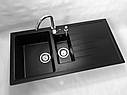 Кухонна мийка GRANITAN SOLARIS BLACK чорна з білим вкрапленням *, фото 4