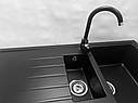 Кухонна мийка GRANITAN SOLARIS BLACK чорна з білим вкрапленням *, фото 5
