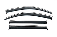 Дефлектори вікон Subaru Forester 2018-2024, комплект 4шт, з хром молдингом, Niken, bsrfs1823-w/s