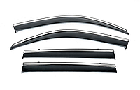 Дефлектори вікон Jeep Compass 2016-, комплект 4шт, з хром молдингом, Niken, bjpzn1723-w/s