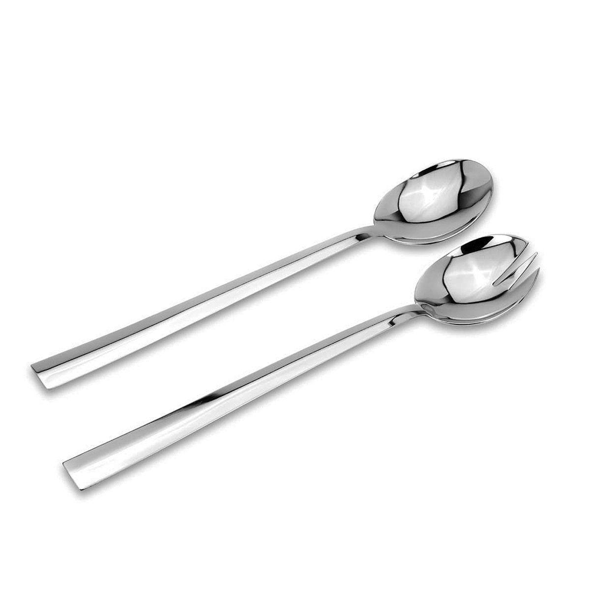 Набір з 2-х приборів для подачі салату в сріблястому кольорі H. B. Kollektion, фото 1