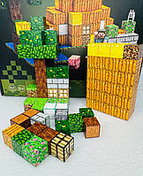 Дитячий магнітний конструктор Майнкрафт Магнітні блоки Minecraft на 99 блоків із фігурками 151 деталь