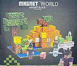 Дитячий магнітний конструктор Майнкрафт Магнітні блоки Minecraft на 99 блоків із фігурками 151 деталь, фото 10