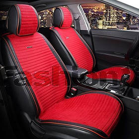 Накидки на передні сидіння CarFashion, модель MONACO FRONT, червоний/чорний