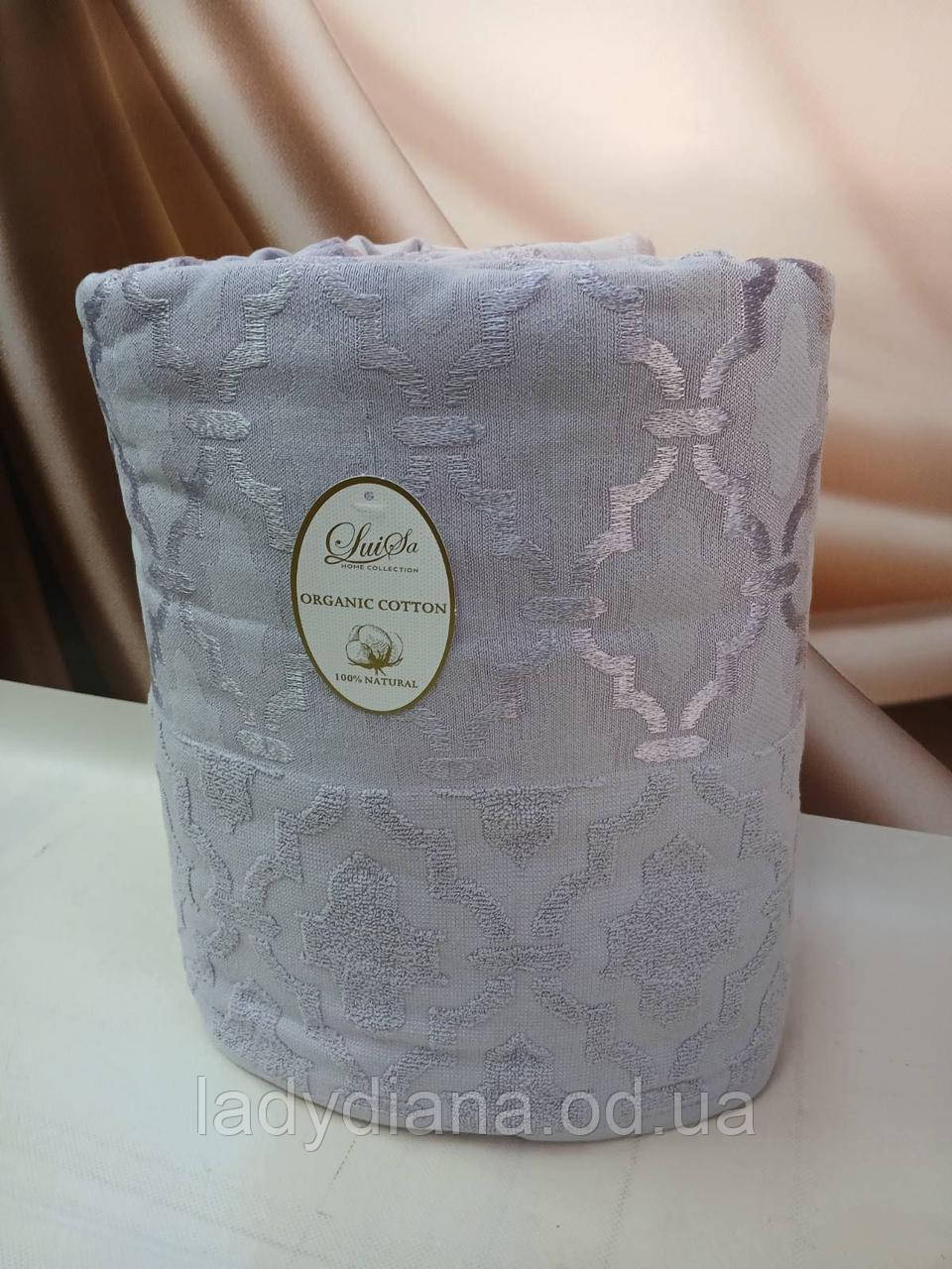 Махрове простирадло покривало євро розмір 200х220 см бавовняна з жаккардовим візерунком щільна м'яка натуральна Туреччина, фото 1