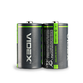 Батарейки Videx LR20 (D) бочка ALKALINE 12шт/уп (ціна за 2шт/пара)
