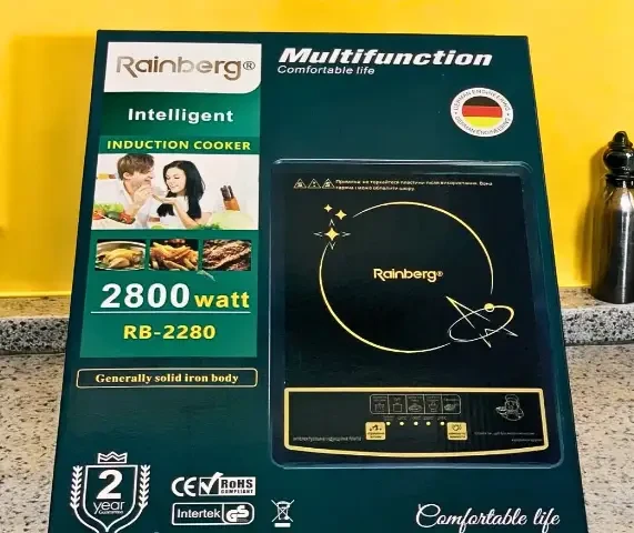 Настільна індукційна склокерамічна електроплита Rainberg RB-2280, Кухонна плита на 1 конфорку 2800 Вт - фото 1 - id-p2523751743