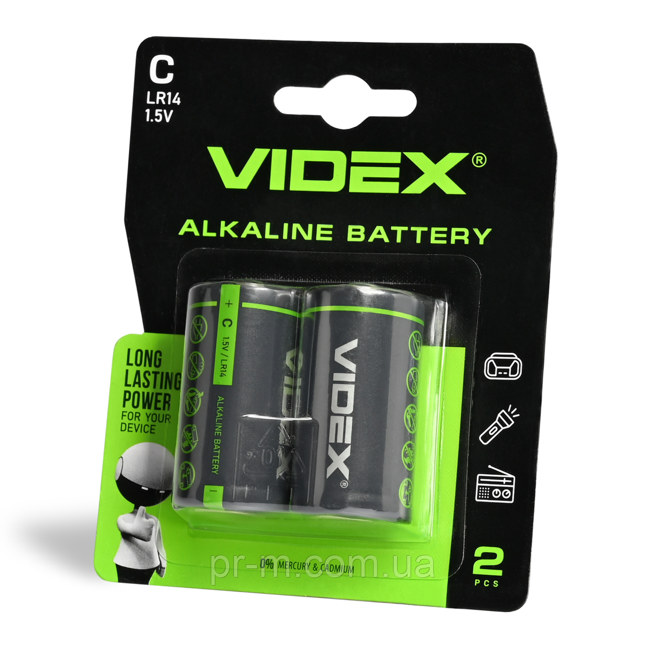 Батарейка VIDEX LR14 на блістері (С) Alkaline 24шт/уп (ціна за 2шт/бл)