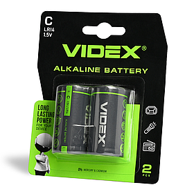 Батарейка VIDEX LR14 на блістері (С) Alkaline 24шт/уп (ціна за 2шт/бл)