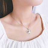Жіноче намисто з кулоном у формі серця Heart з цирконію Сріблястий, фото 3