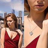 Жіноче намисто з кулоном у формі серця Heart з цирконію Сріблястий, фото 7