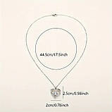 Жіноче намисто з кулоном у формі серця Heart з цирконію Сріблястий, фото 8