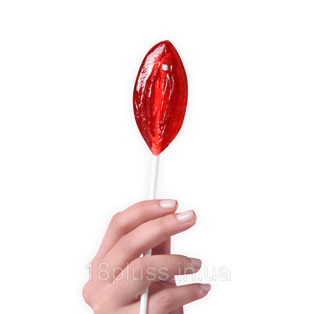 Желейна цукерка в формі вагіни з ароматом полуниці в Secret Play Strawberry Gelly Vulva Lollipop, 30 г, фото 1