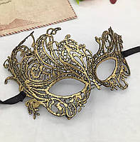 Ажурна маска на обличчя one size золотистий