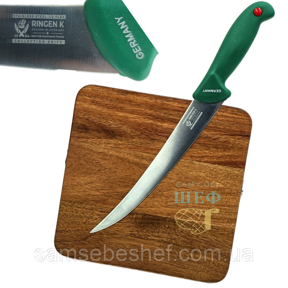 Обвалочний ніж 230 мм Ringen K 1/2 Flex Зелена ручка, фото 1