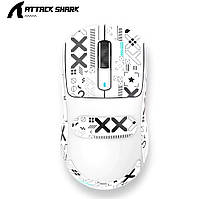 Миша Ігрова Бездротова Attack Shark X3 PAW3395 26000dpi Bluetooth для Пк і ноутбука Ергономічна Біла