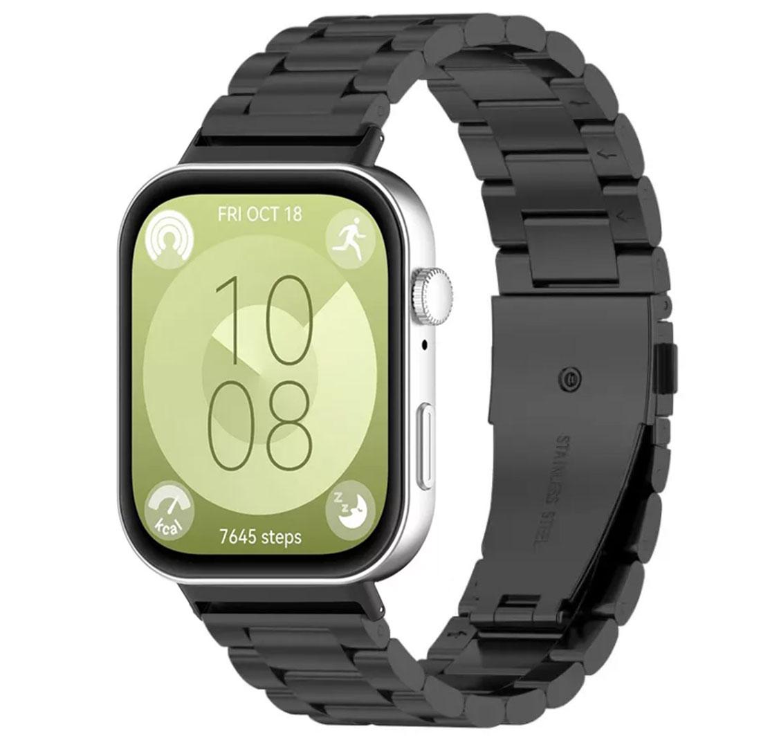 Металевий ремінець Primolux для годинника Huawei Watch Fit 3 / Fit 4 / 4 Pro - Black, фото 1