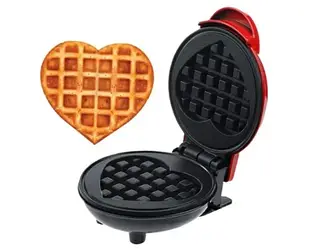 Мініфельниця у формі серця Mini Waffle Maker з антипригарним покриттям