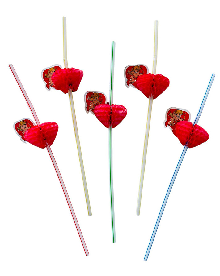 Соломинки Серце з Амуром 5 од