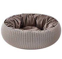 Лежак для тварин Curver Cozy Pet Bed 17202851, пластиковий, з подушкою, коричневий