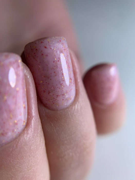 База для нігтів Dark Pro Base Potal №36 рожевий із рожевими блискітками, 15 мл, фото 1