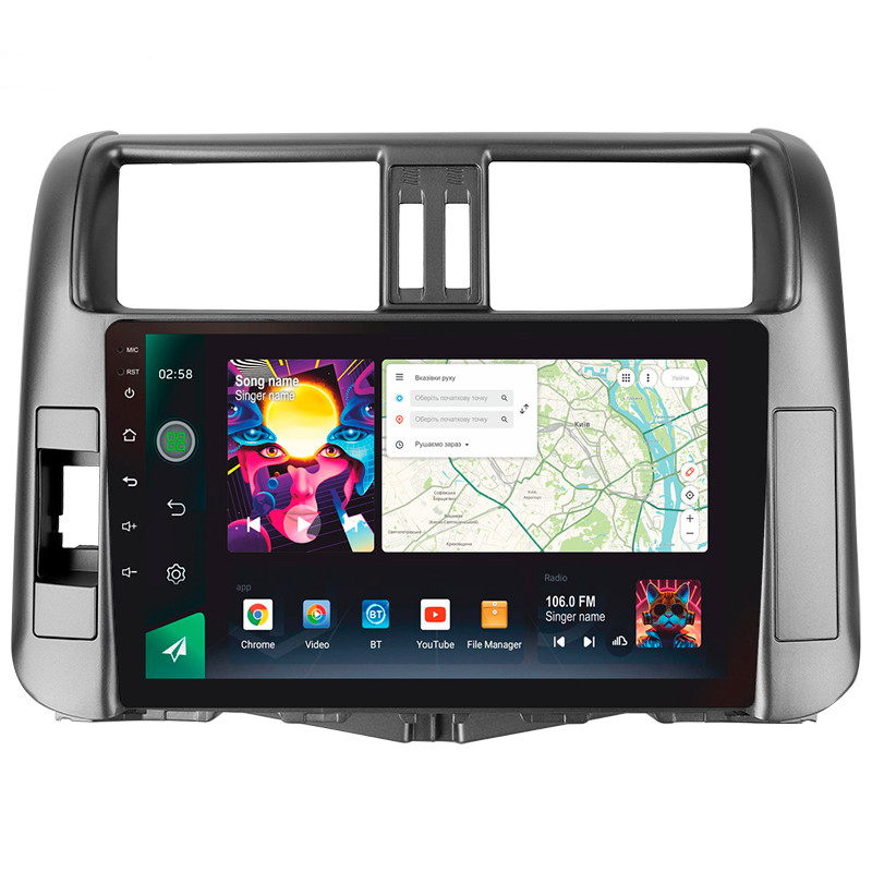 Штатна магнітола SIGMA PRO 9464 ANDROID 12 4+64 Gb 4G DSP Toyota Land Cruiser Prado 150 2009-2013 (