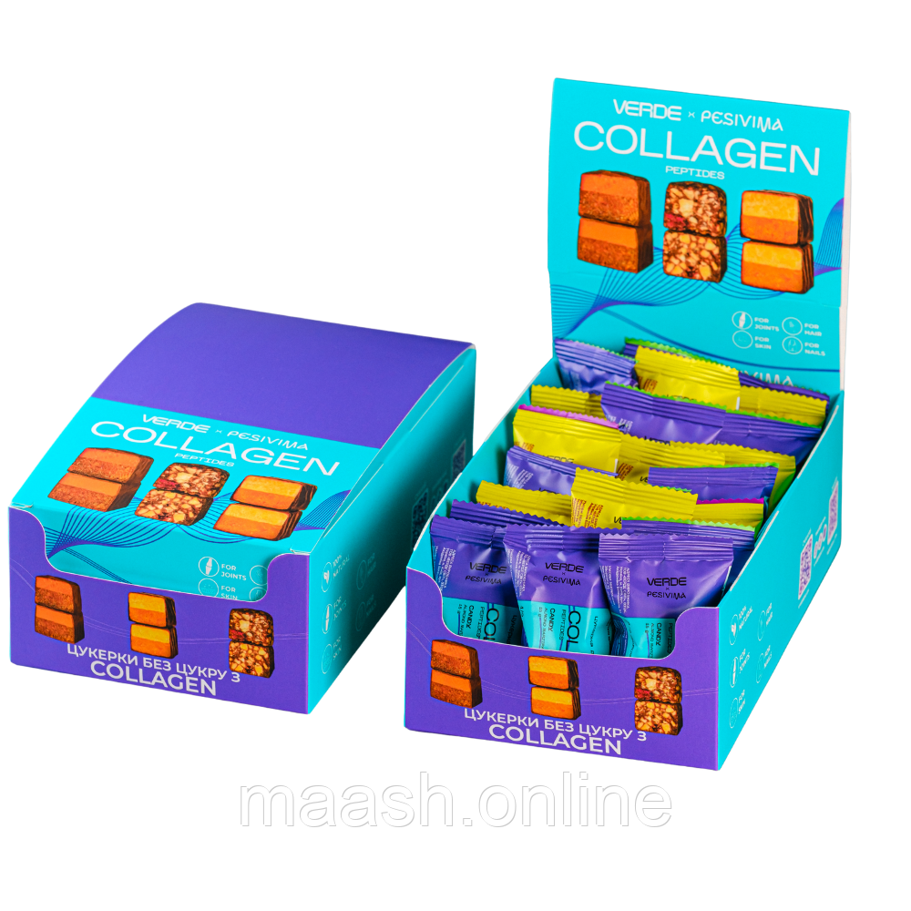 Шоубокс цукерок COLLAGEN Мікс Verde, 360г