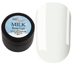 Кольорова база NаilApex біло-молочного кольору, 30 мл