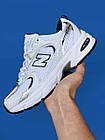Кросівки чоловічі текстильні New Balance 530 Легкі спортивні бігові кросівки сітка білі з серебром, фото 3