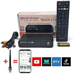 Комплект Тюнер т2 World Vision T644M3 FM VideoCast Wi-Fi 3dB 300 IPTV