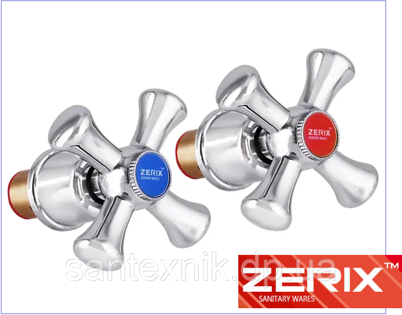 Набір ручок для буксового змішувача ZERIX HANDLES SET-A827 (кераміка) (ремкомплект до змішувача)