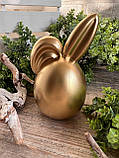 Великоднє яйце-кролик, в золоті h 13 см, фото 3