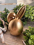 Великоднє яйце-кролик, в золоті h 13 см, фото 5