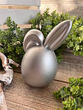 Великоднє яйце-кролик, в сріблі h 13 см, фото 3