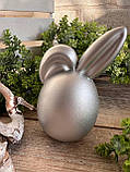 Великоднє яйце-кролик, в сріблі h 13 см, фото 5