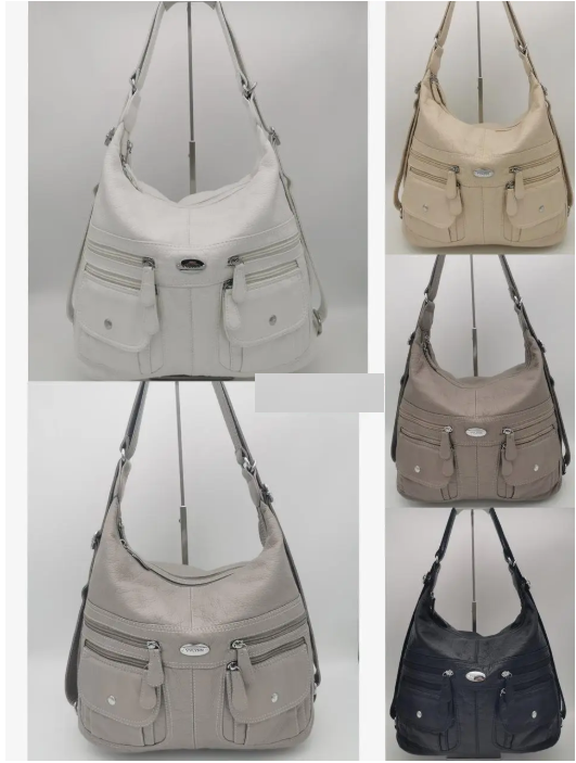 Сумка жіноча варенка на блискавці з кишенями зі штучної шкіри в різних варіантах Zhenya, фото 1