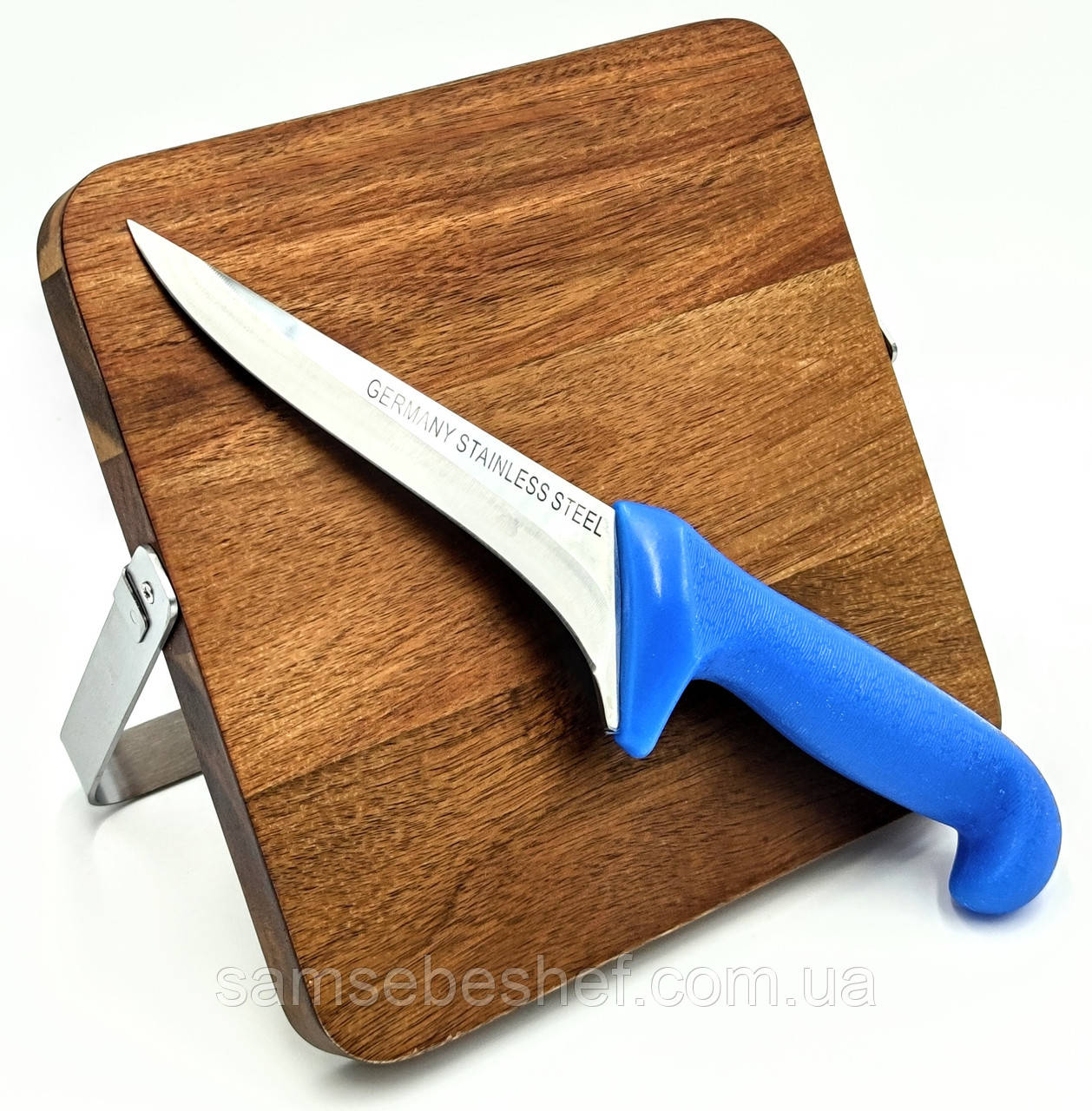 Обвалочний ніж 155 мм Germany Stainless Steel Синя ручка, фото 1
