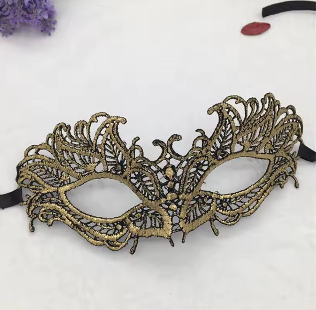 Маска із мережива one size золотистий, фото 1