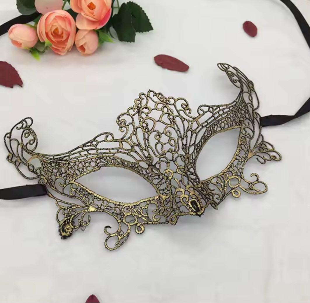 Ажурна маска one size золотистий, фото 1