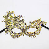 Ажурна маска на обличчя one size золотистий, фото 4