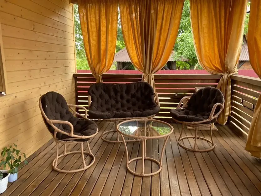 Комплект меблів для тераси на 4 особи стіл, крісла та диван з підлокітниками з техноротангу Havana Large, фото 1