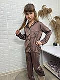 Стильна дитяча шовкова піжама рубашка штани, фото 3