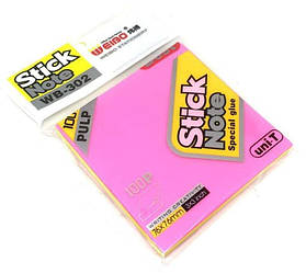 Клейкий папір для нотаток.Блок паперу для нотаток із липким шаром.Стикери самоклейні. Стики 76х76 100 л
