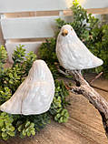 Великодня пташка для прикраси, біла із сріблом h 5,5х5,5 см, фото 9
