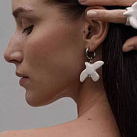 Прикраса для вух Finding Сережки горлиці голуби з кераміки Білі